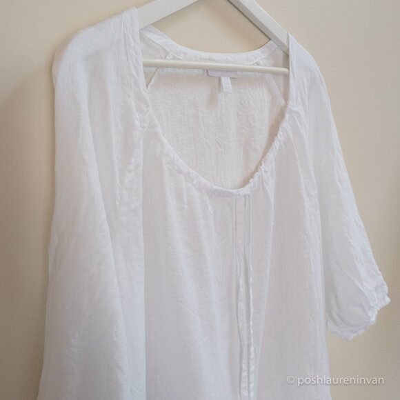 The White Company Tie-Neck 100% Linen Top – White – US 6 - Picture 5 of 15